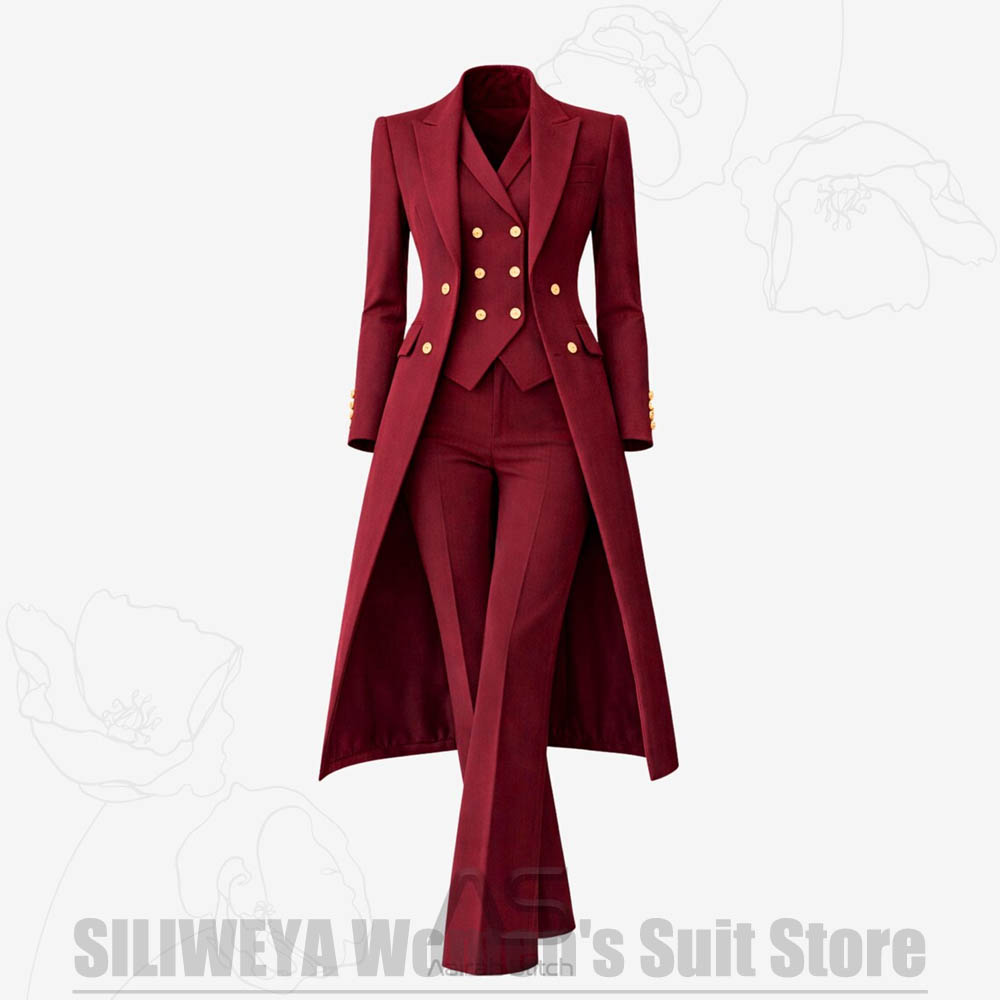 Women'S Formal Wear Pants Suit - Women's Suit 3 Piece Double Breasted
