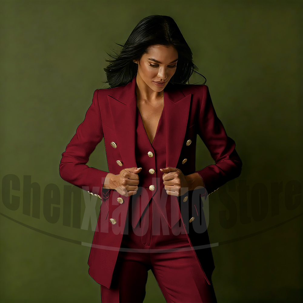 Women's Double Breasted Three  - огляд і ціна Women'S Formal Wear Pants Suit