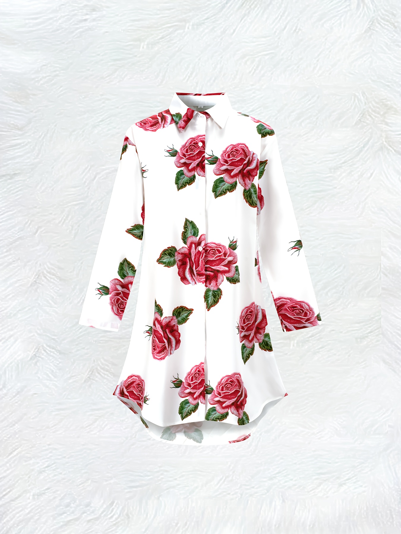 Women Red Rose Floral Lapel Lo - огляд і ціна Women'S Red Formal Wear