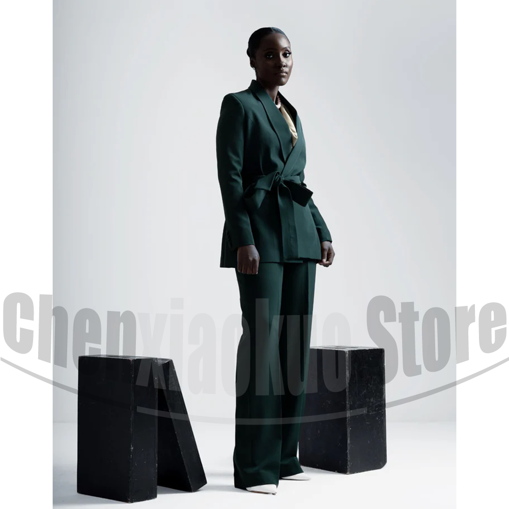 Women Suit Belted Blazer and W - огляд і ціна Women'S Formal Wear Pants Suit