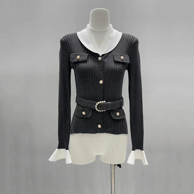 Contrasting-color V-neck fitte - огляд і ціна Women'S Formal Wear Cardigan