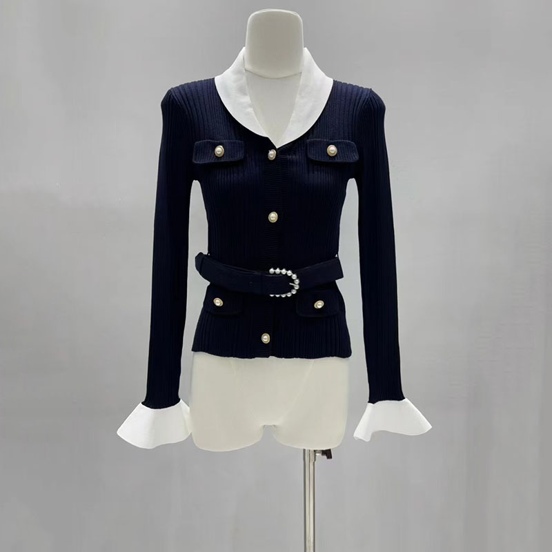 Contrasting-color V-neck fitte - огляд і ціна Women'S Formal Wear Cardigan