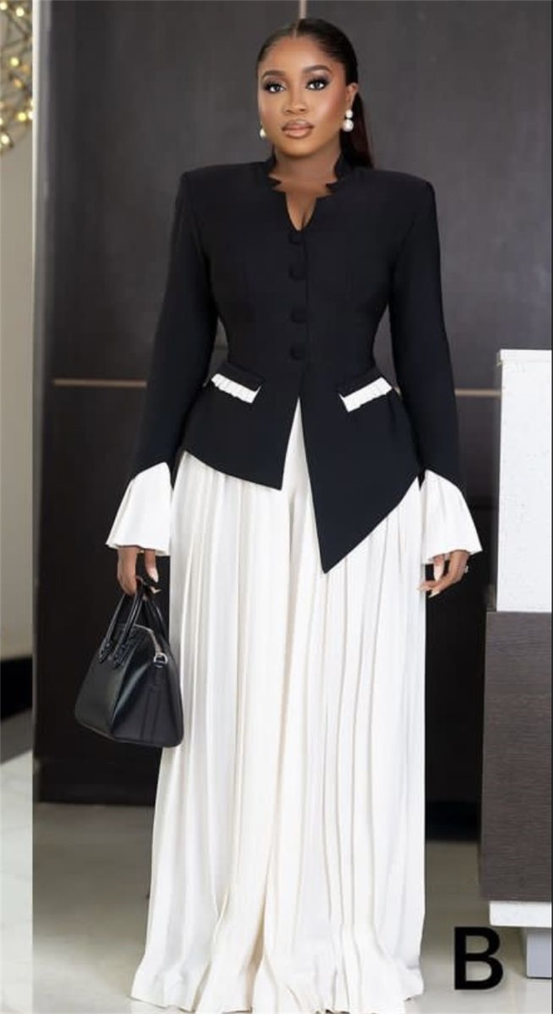 White Black Women Suits Set 2  - огляд і ціна Women Formal Wear Black