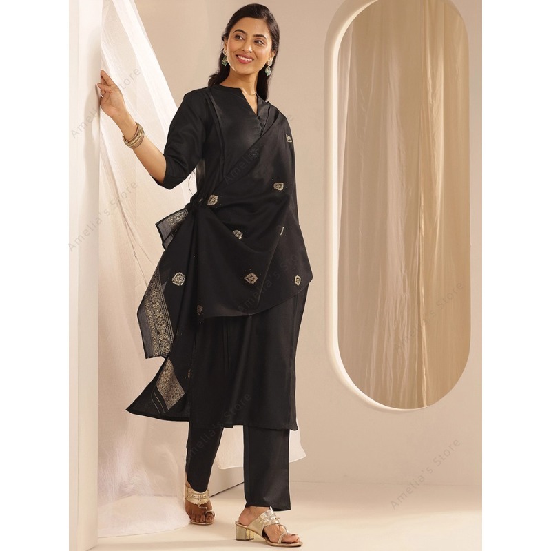 Women's Black Jacquard Kurta P - огляд і ціна Women'S Formal Traditional Wear