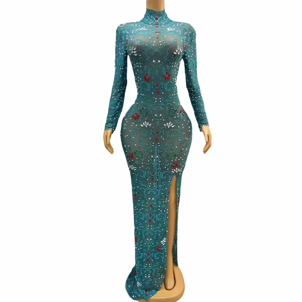 Sexy Stage luxurious Blue Gree - огляд і ціна Women'S Red Formal Wear