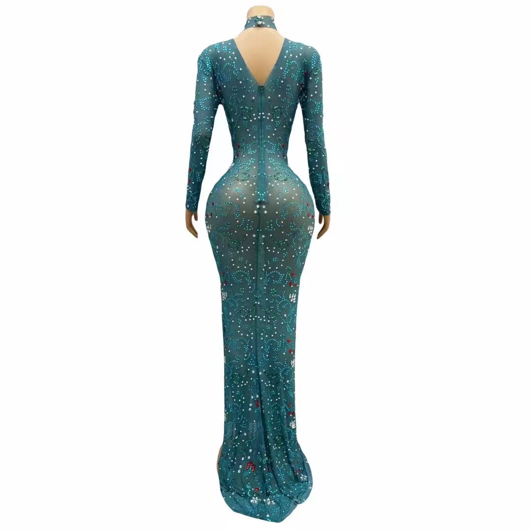Sexy Stage luxurious Blue Gree - огляд і ціна Women'S Red Formal Wear