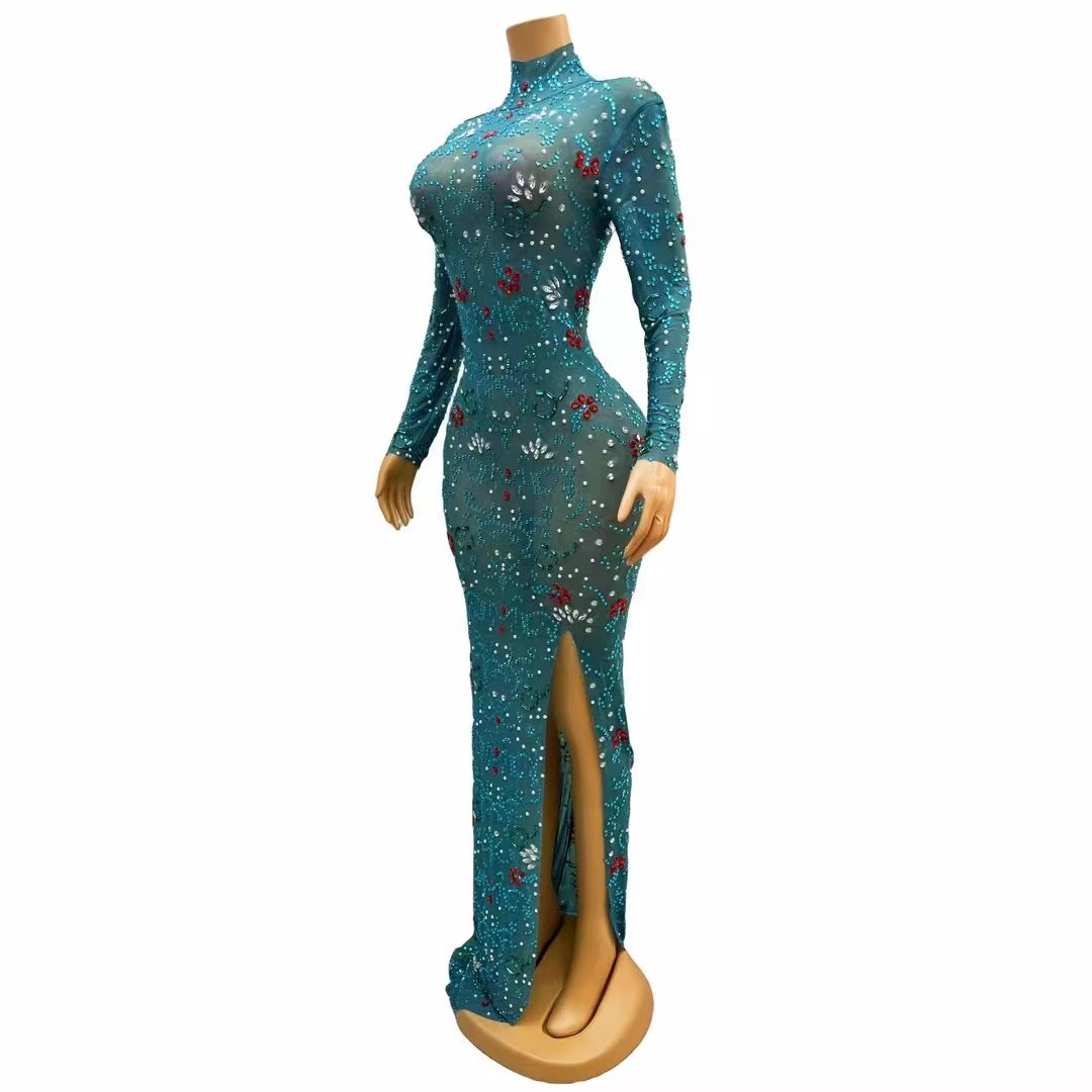 Sexy Stage luxurious Blue Gree - огляд і ціна Women'S Red Formal Wear