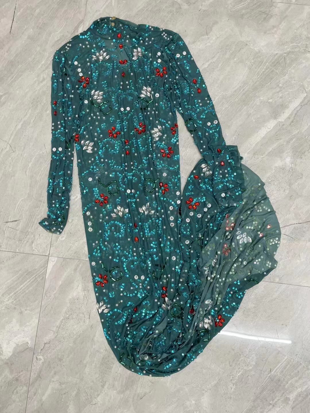 Sexy Stage luxurious Blue Gree - огляд і ціна Women'S Red Formal Wear